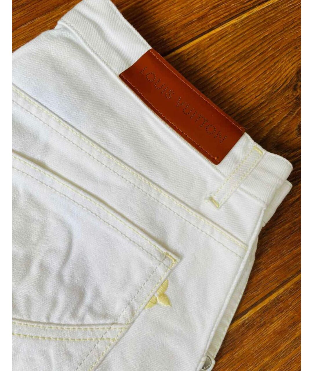 LOUIS VUITTON PRE-OWNED Белые хлопковые прямые джинсы, фото 2