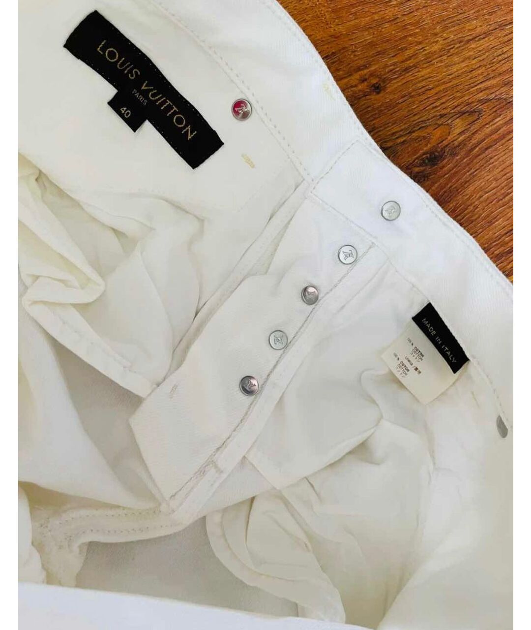 LOUIS VUITTON PRE-OWNED Белые хлопковые прямые джинсы, фото 3