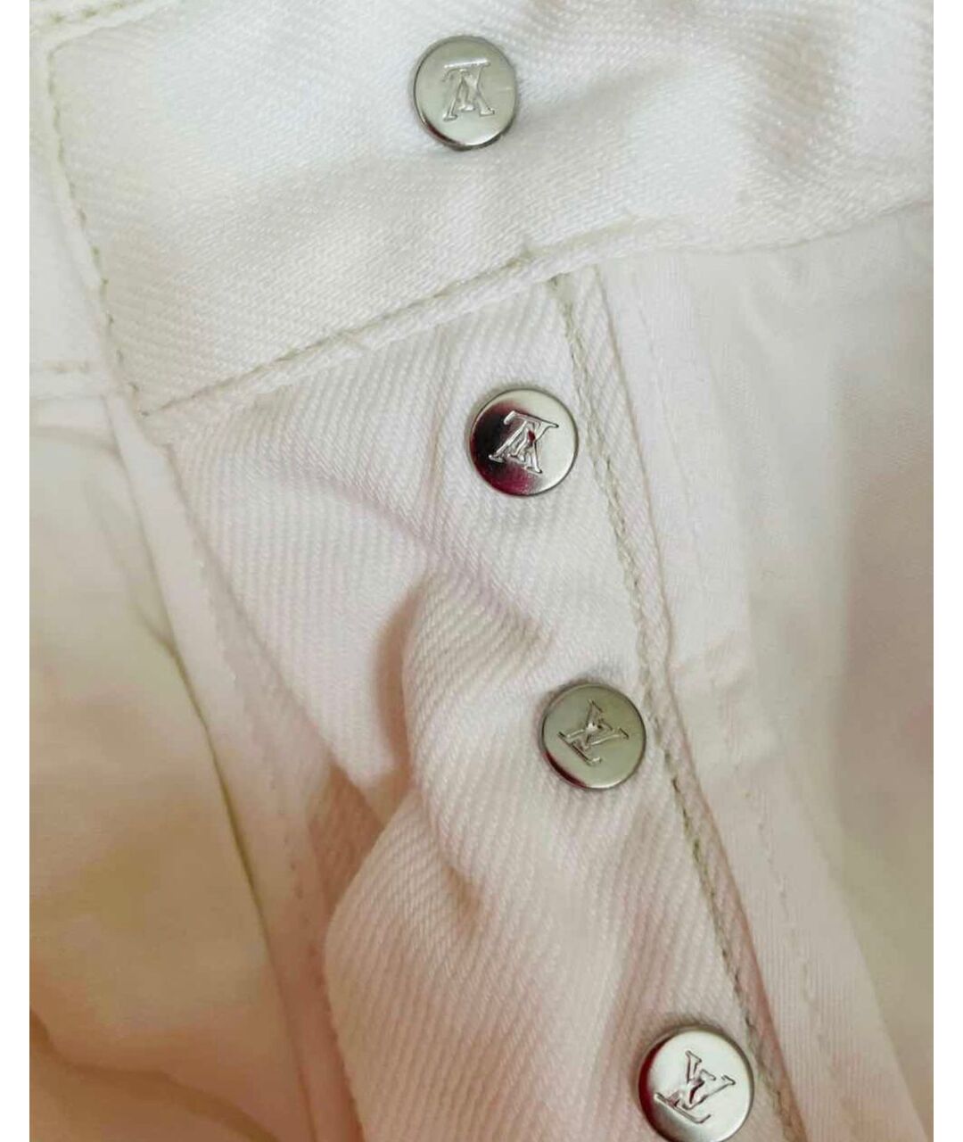 LOUIS VUITTON PRE-OWNED Белые хлопковые прямые джинсы, фото 4