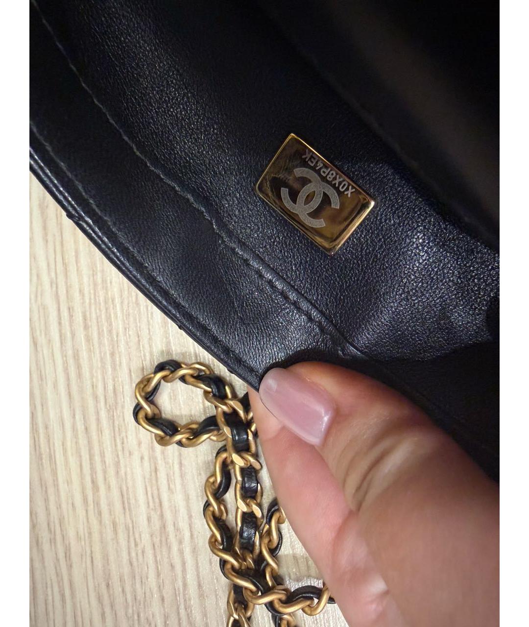 CHANEL Черная кожаная сумка через плечо, фото 4