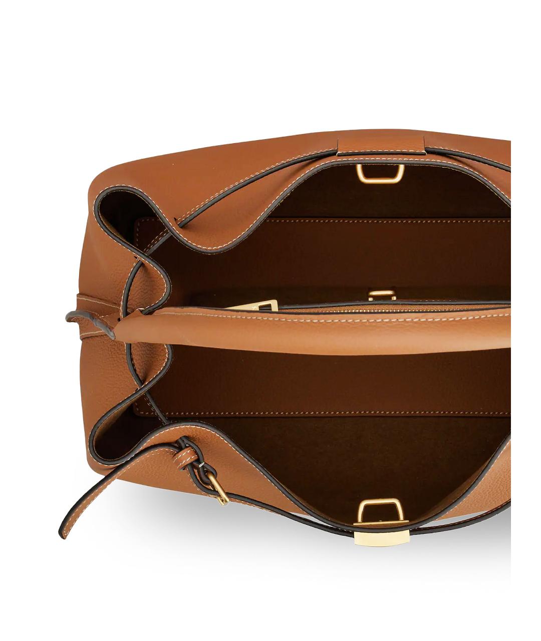 TOD'S Коричневая кожаная сумка тоут, фото 4