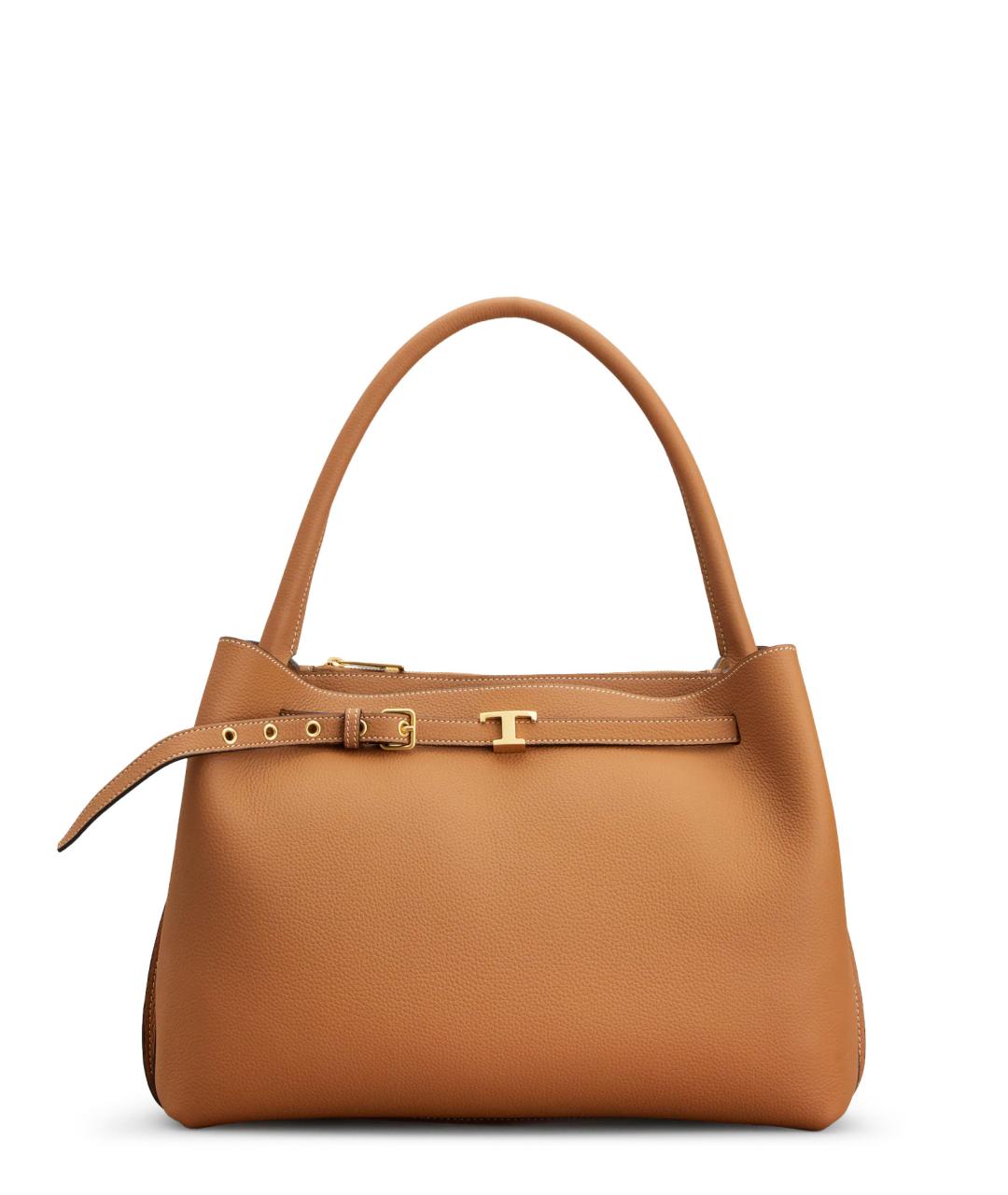 TOD'S Коричневая кожаная сумка тоут, фото 1