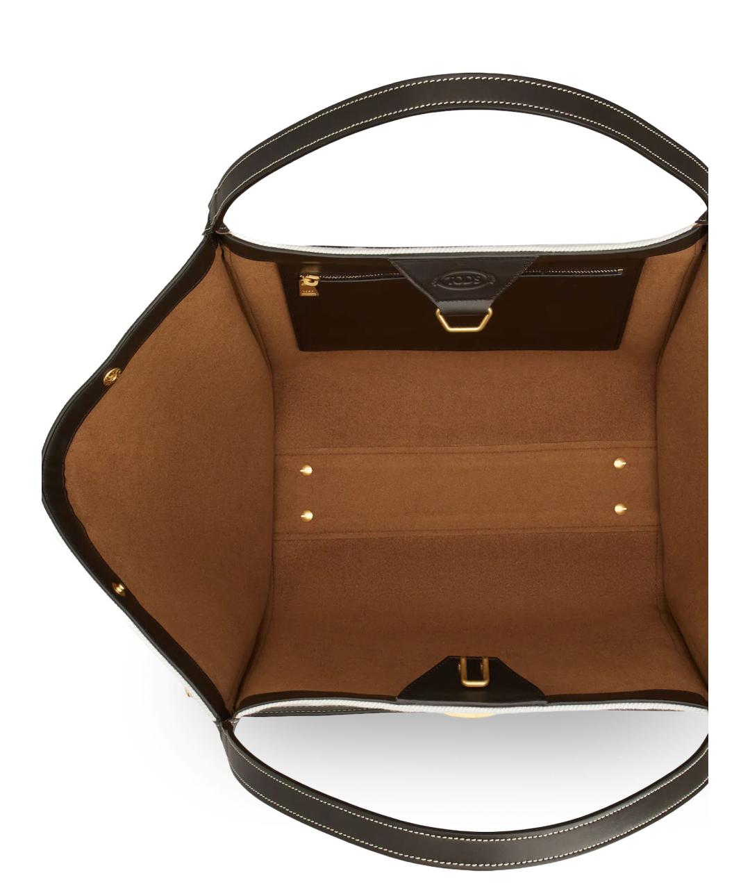 TOD'S Белая льняная сумка тоут, фото 4