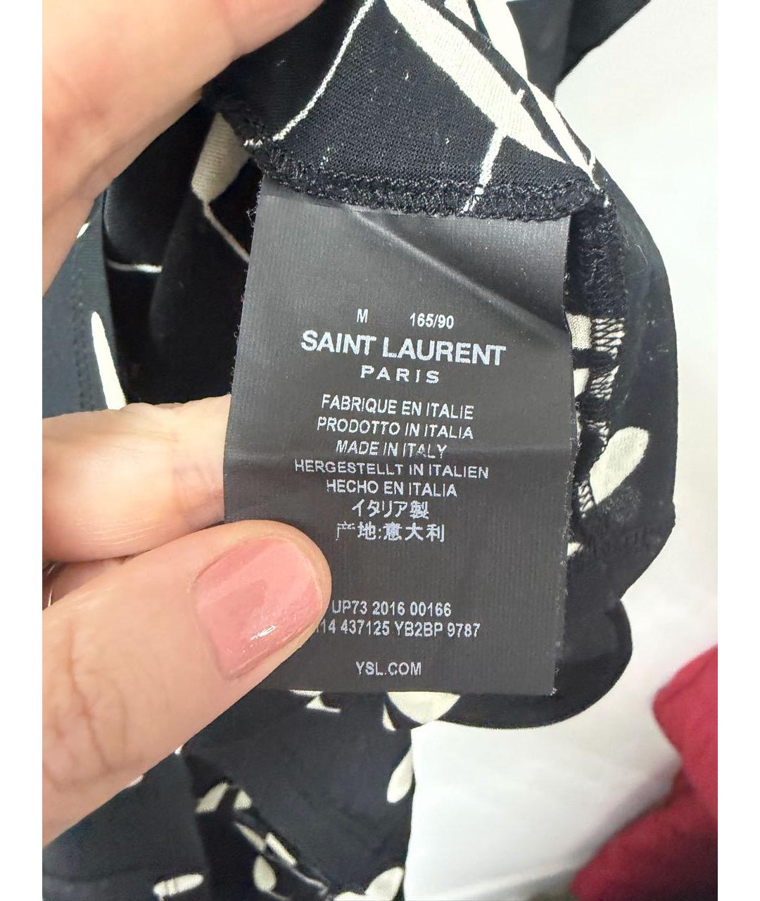SAINT LAURENT Черная хлопковая майка, фото 3