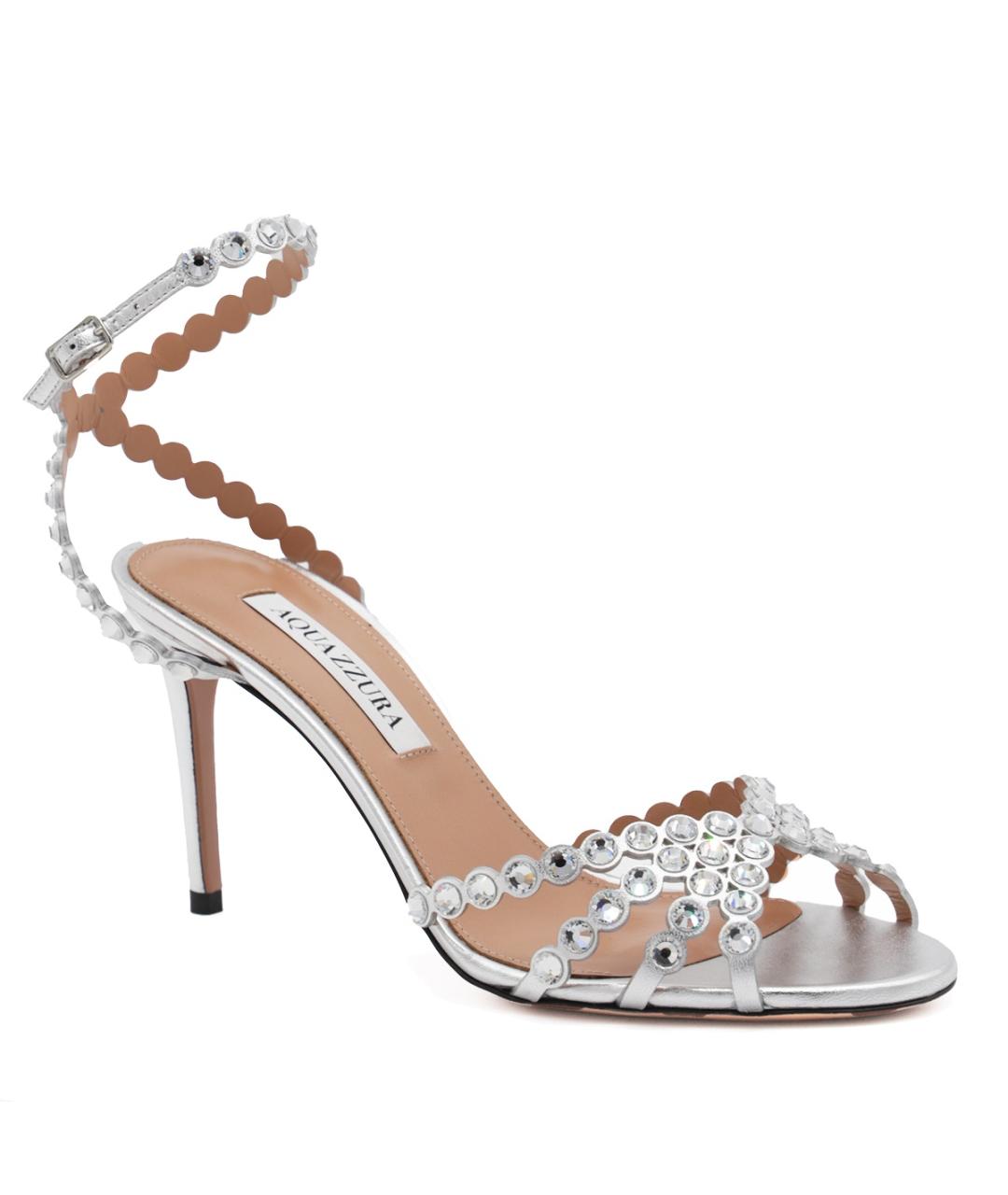 AQUAZZURA Серебряные босоножки, фото 2
