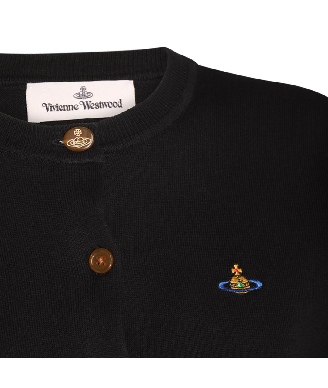 VIVIENNE WESTWOOD Черный хлопковый кардиган, фото 3