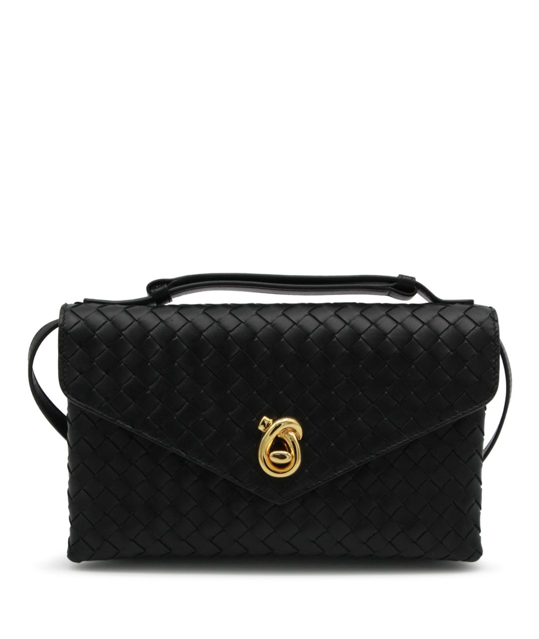 BOTTEGA VENETA Черная кожаная сумка через плечо, фото 1