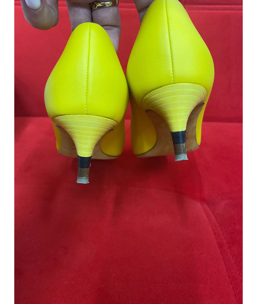 FENDI Желтые кожаные туфли, фото 4