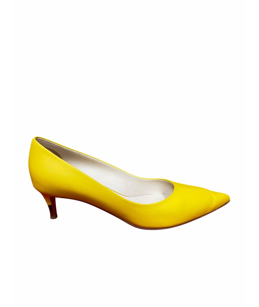 FENDI Желтые кожаные туфли, фото 1
