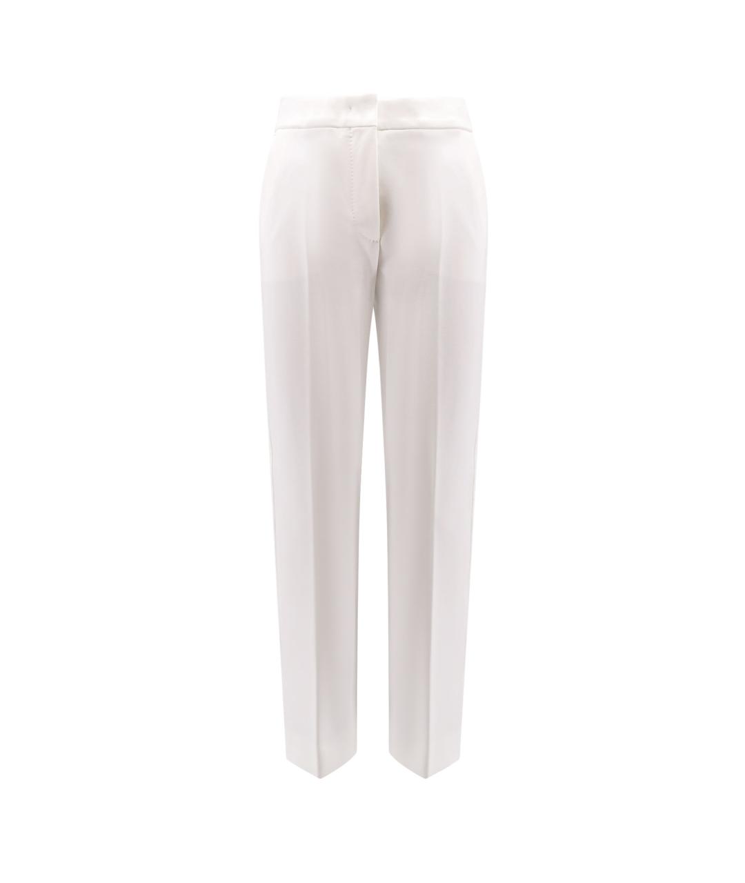 MAX MARA Белые вискозные брюки узкие, фото 1