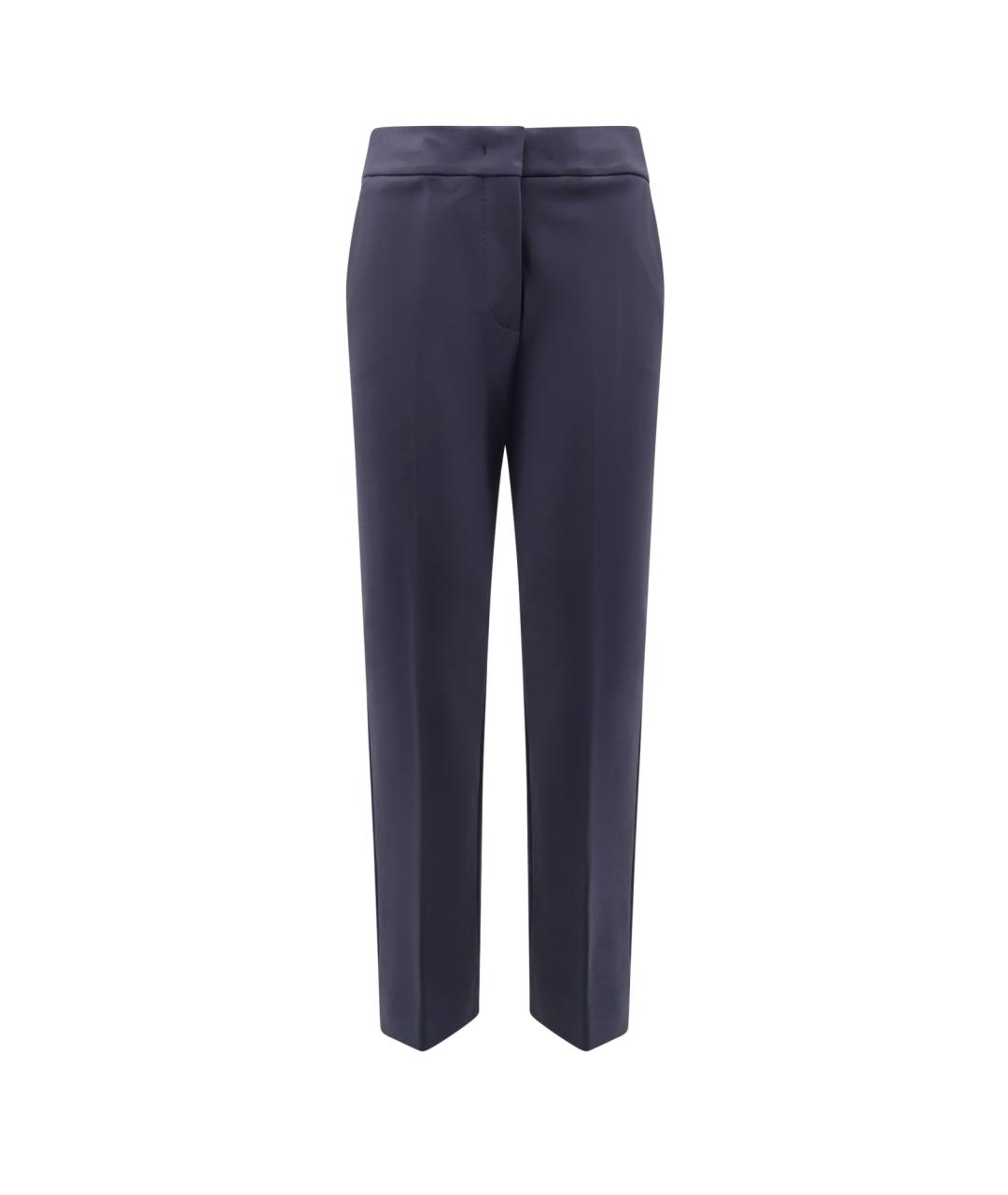 MAX MARA Темно-синие вискозные брюки узкие, фото 1