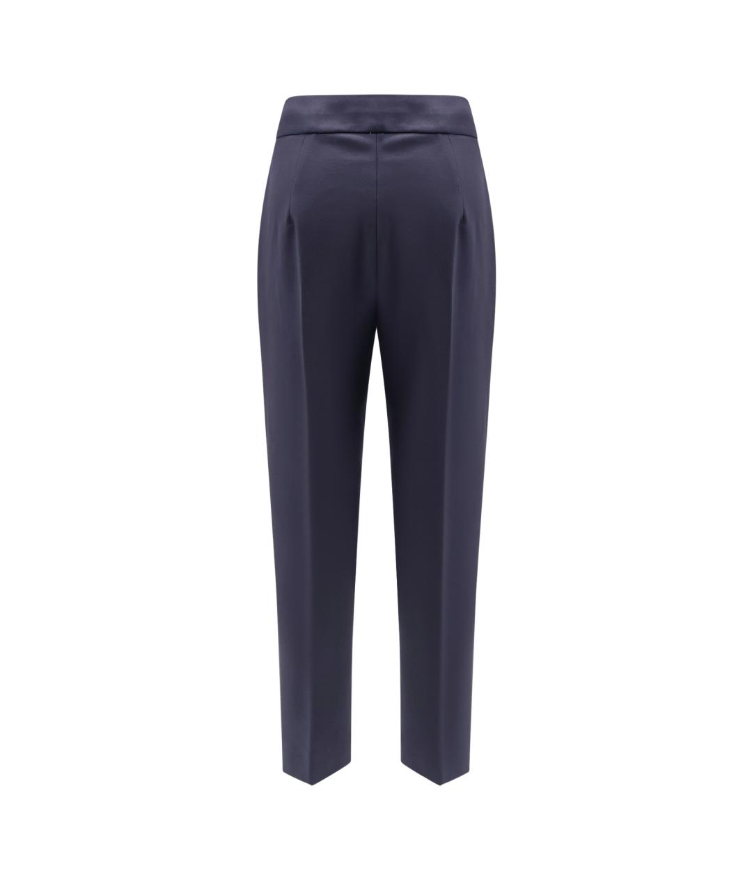 MAX MARA Темно-синие вискозные брюки узкие, фото 2
