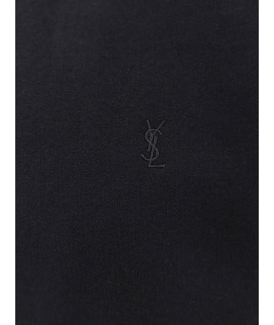 SAINT LAURENT Черный хлопковый джемпер / свитер, фото 3