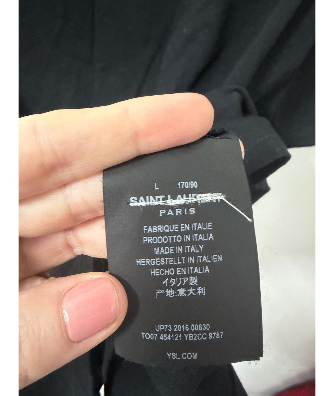 SAINT LAURENT Черная хлопковая майка, фото 3