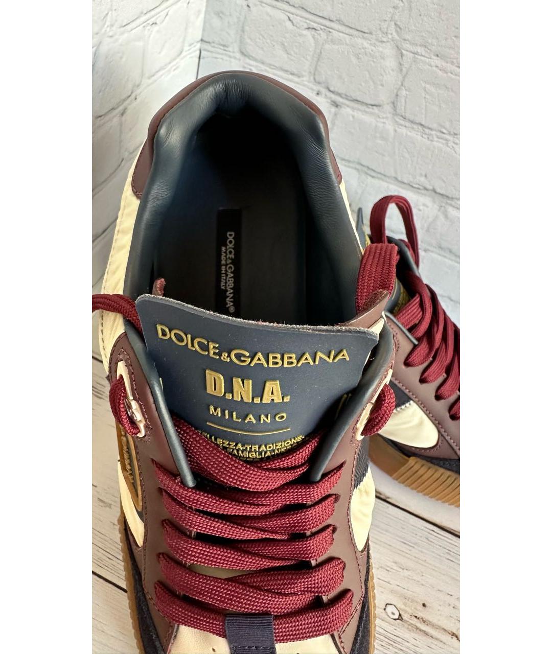 DOLCE&GABBANA Мульти кожаные кеды, фото 6