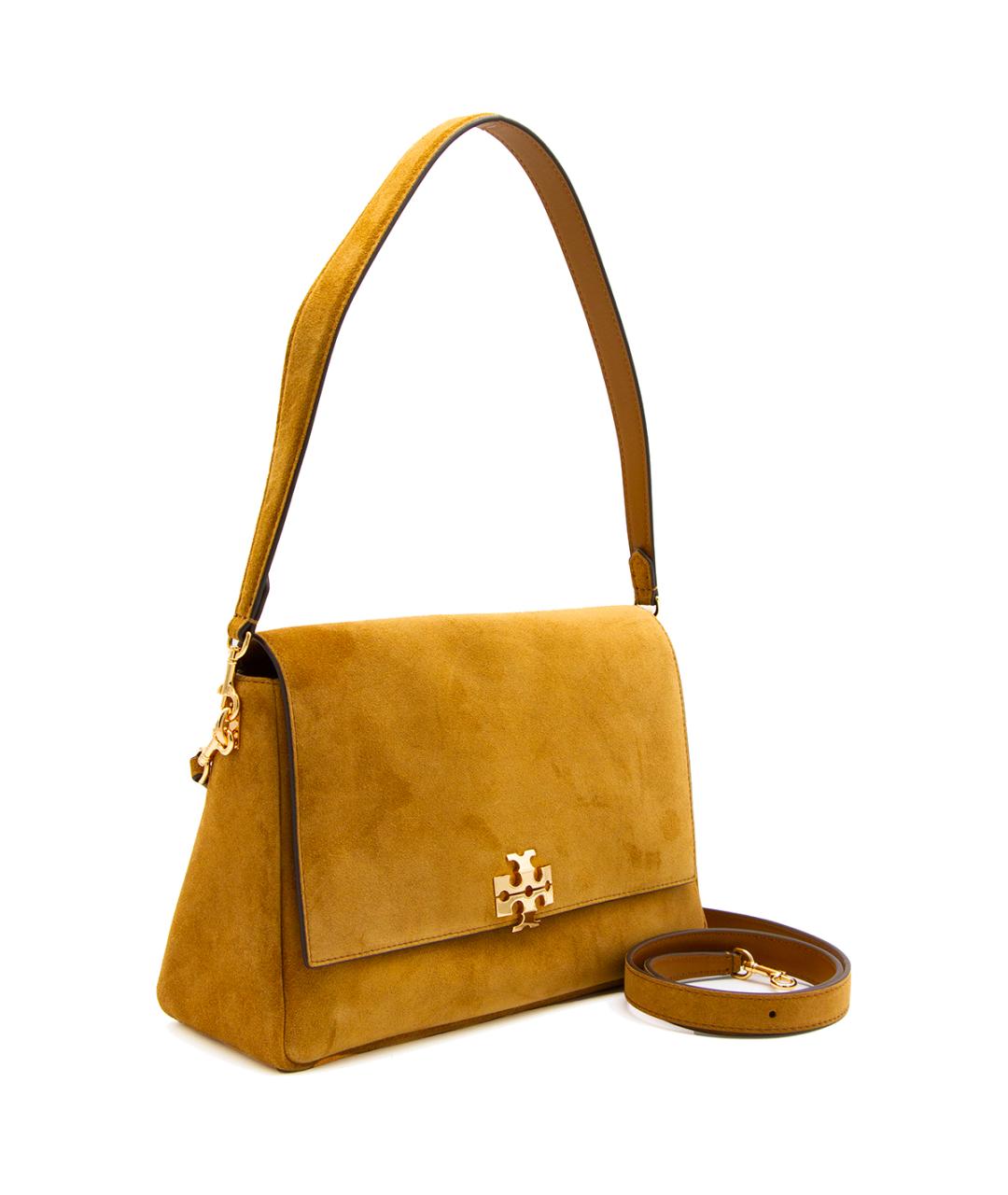 TORY BURCH Горчичная кожаная сумка через плечо, фото 2