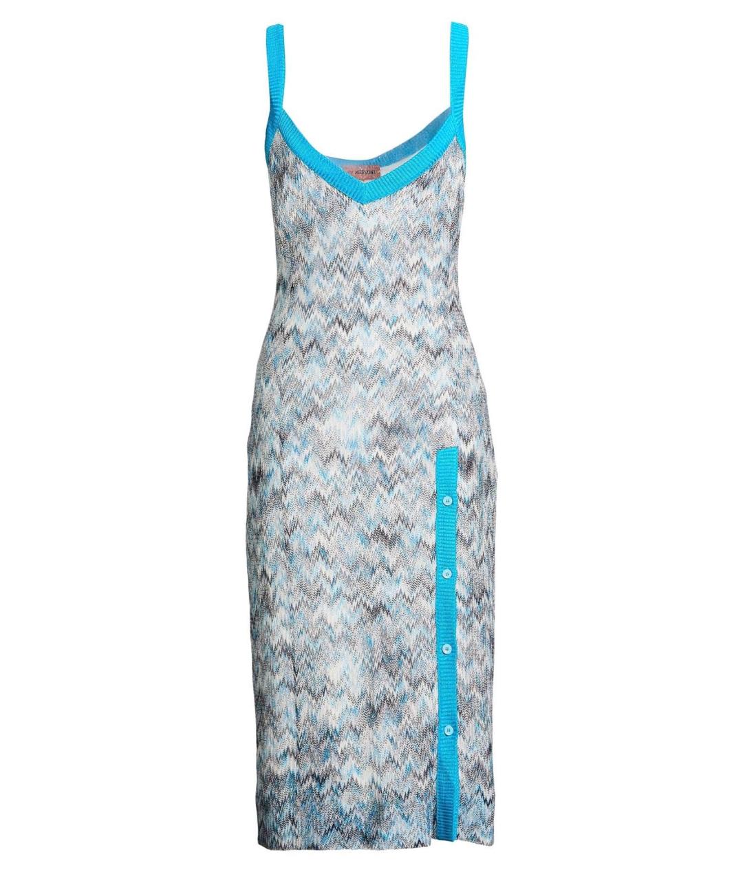 MISSONI Голубое вискозное коктейльное платье, фото 4