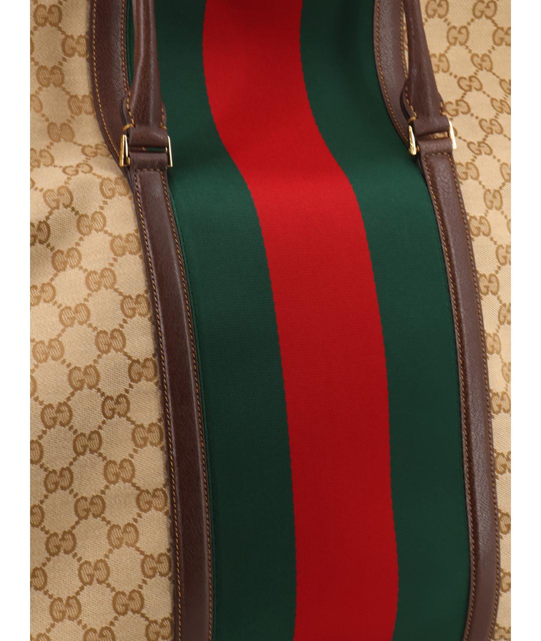 GUCCI Бежевая тканевая сумка тоут, фото 5
