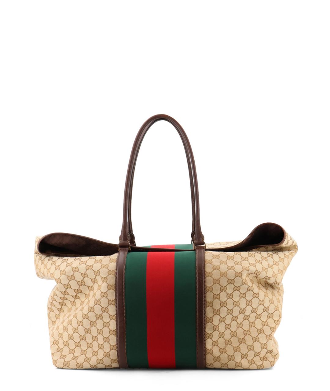 GUCCI Бежевая тканевая сумка тоут, фото 1