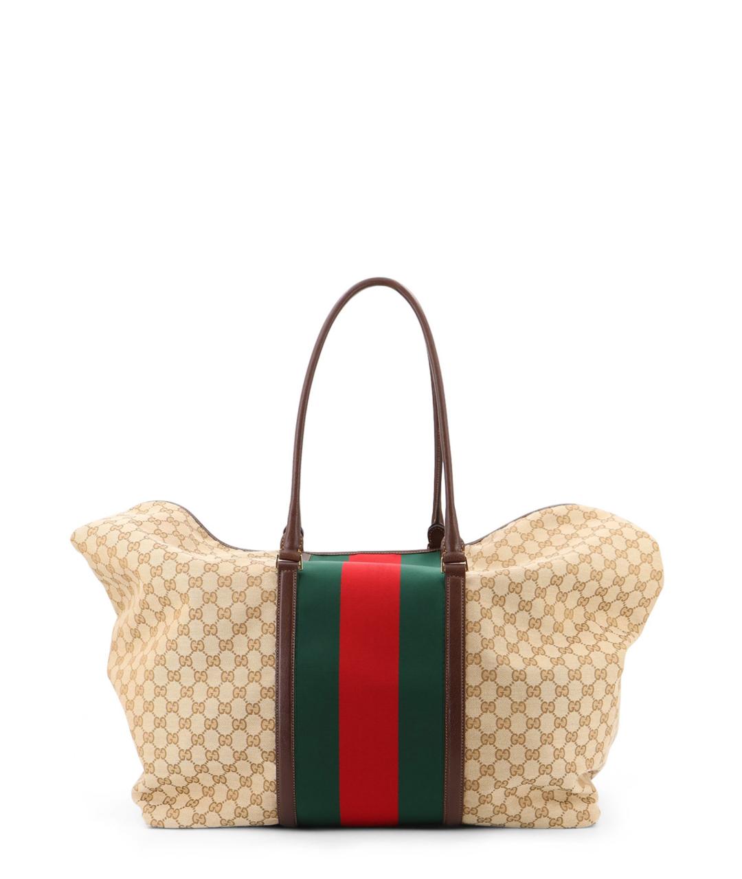 GUCCI Бежевая тканевая сумка тоут, фото 2