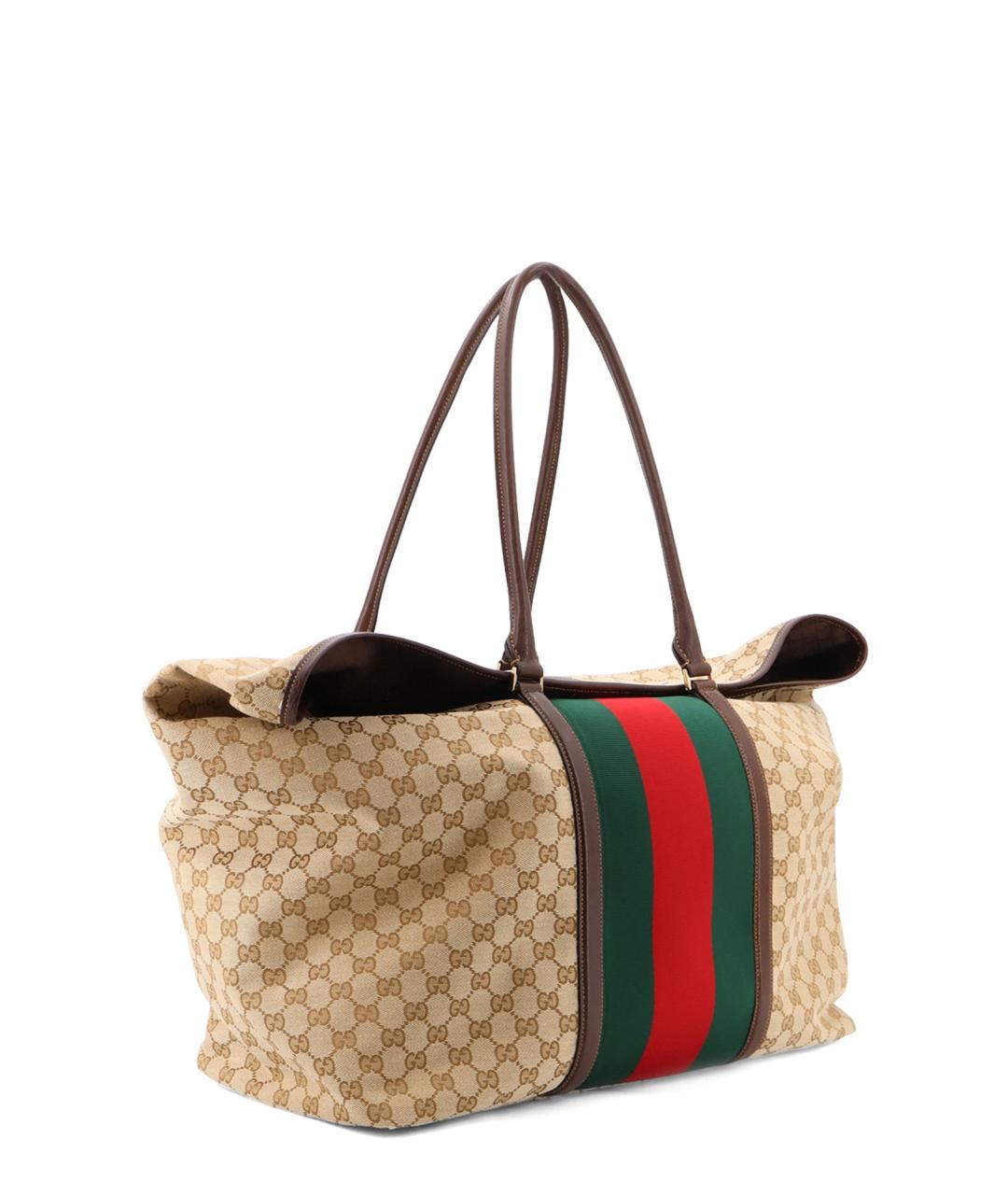GUCCI Бежевая тканевая сумка тоут, фото 3