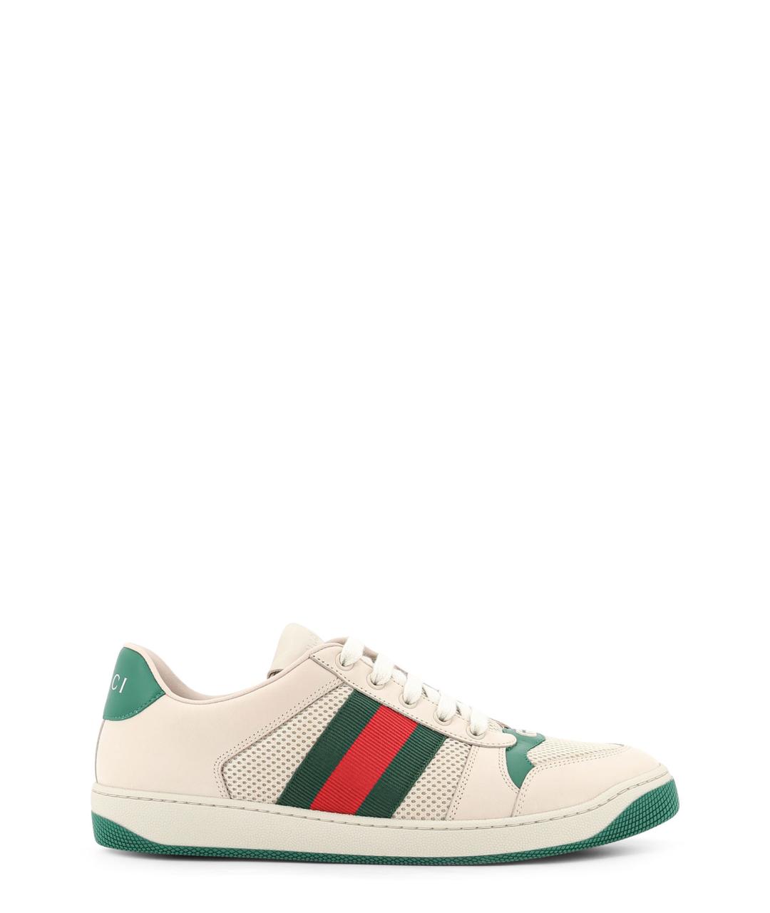 GUCCI Белые текстильные низкие кроссовки / кеды, фото 1