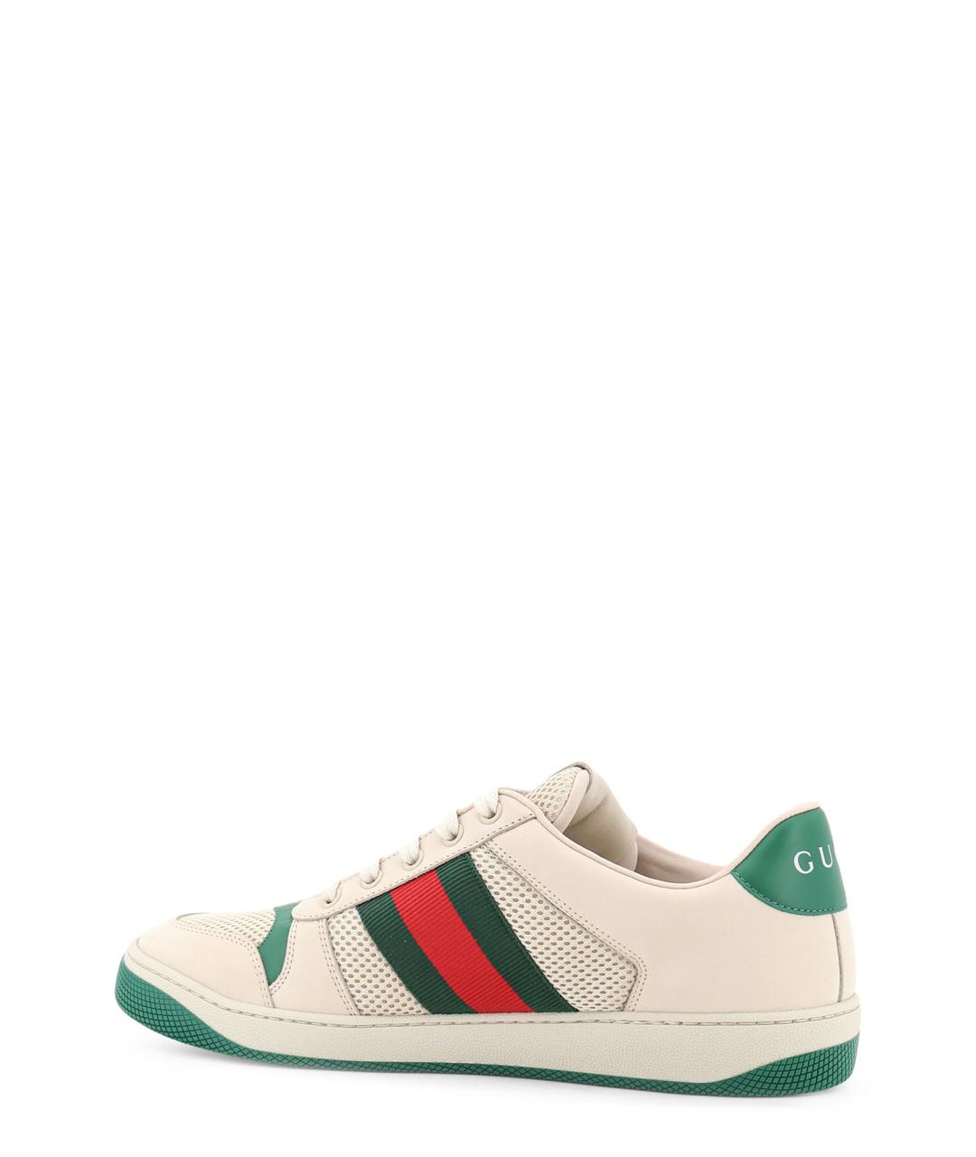 GUCCI Белые текстильные низкие кроссовки / кеды, фото 3