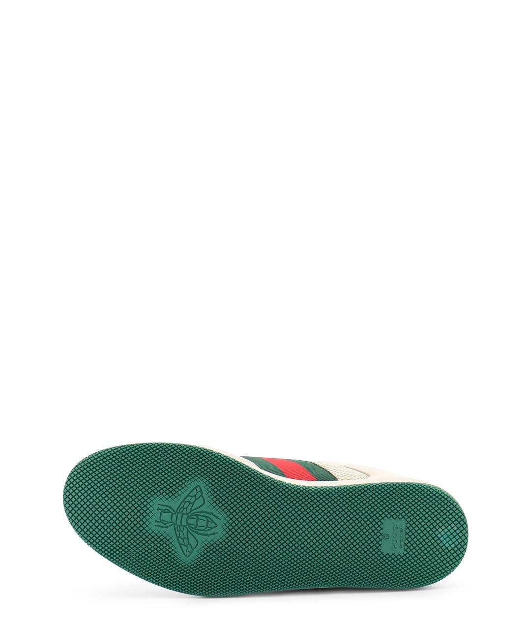 GUCCI Белые текстильные низкие кроссовки / кеды, фото 4