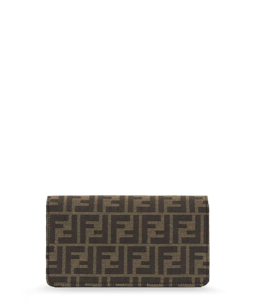 FENDI Коричневая жаккардовая сумка тоут, фото 2