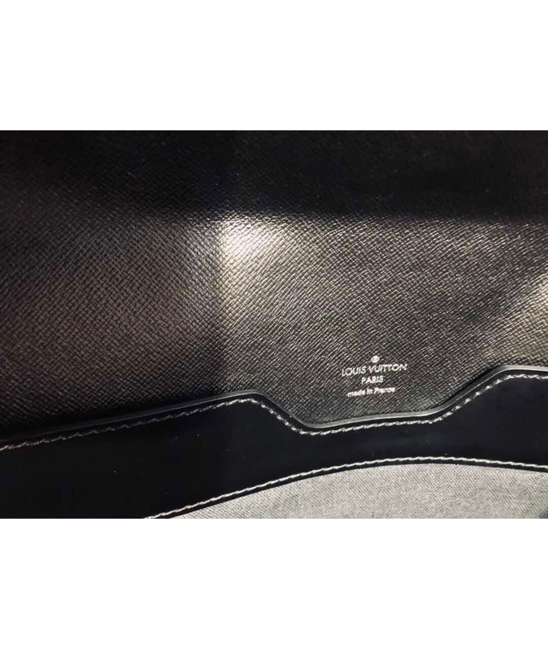 LOUIS VUITTON Черная кожаная папка для документов, фото 5
