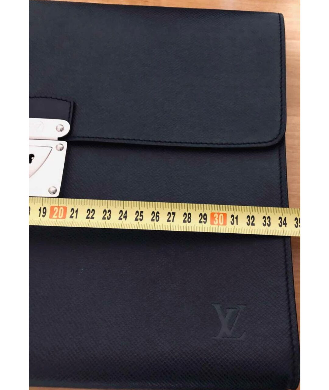 LOUIS VUITTON Черная кожаная папка для документов, фото 3