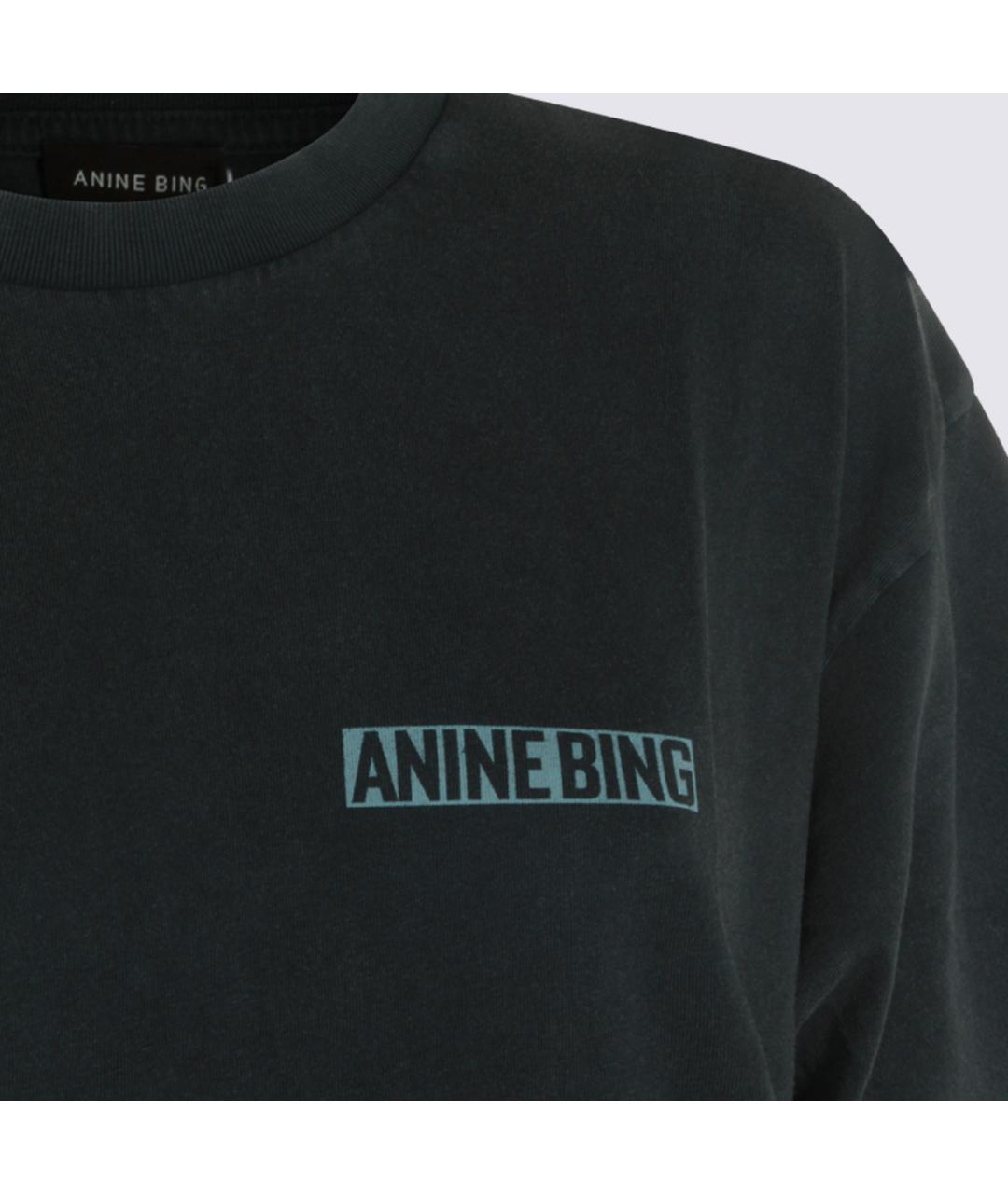 ANINE BING Черная хлопковая футболка, фото 3