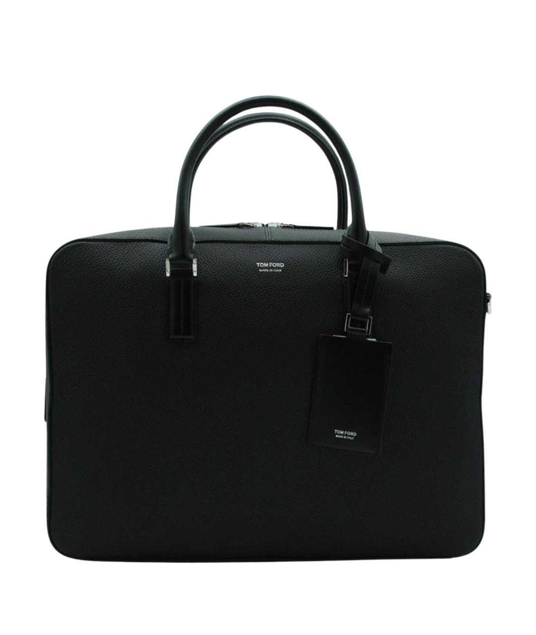 TOM FORD Черный кожаный портфель, фото 1