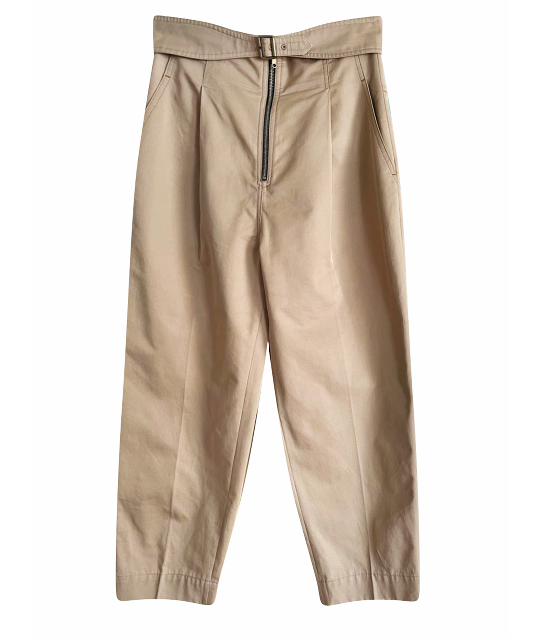 SANDRO Бежевые хлопковые прямые брюки, фото 1