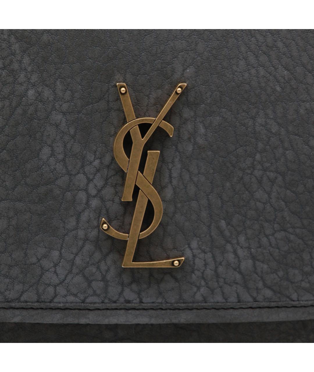 SAINT LAURENT Серая замшевая сумка через плечо, фото 3