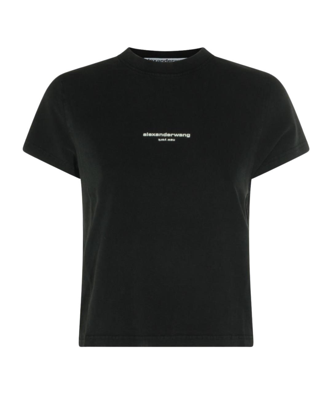 ALEXANDER WANG Черная хлопковая футболка, фото 1