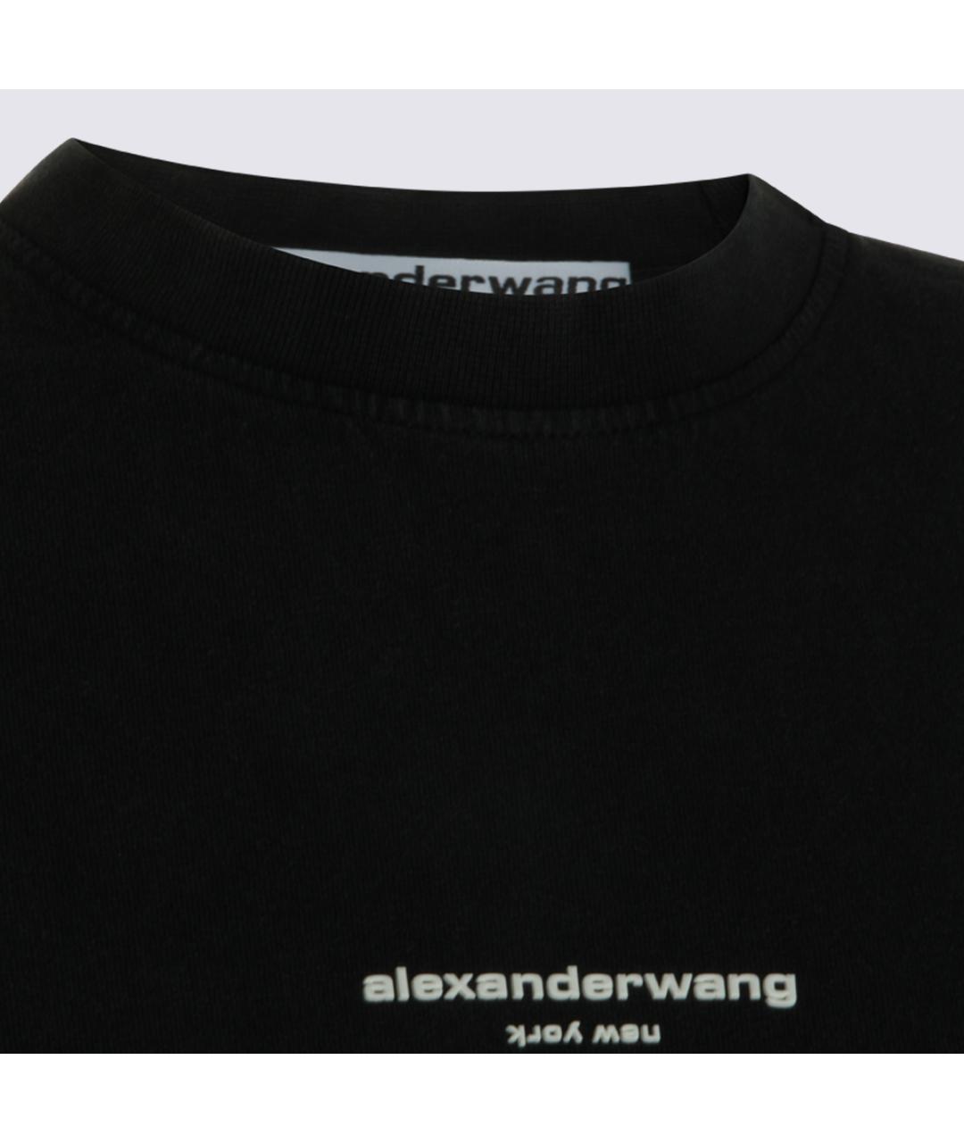 ALEXANDER WANG Черная хлопковая футболка, фото 3