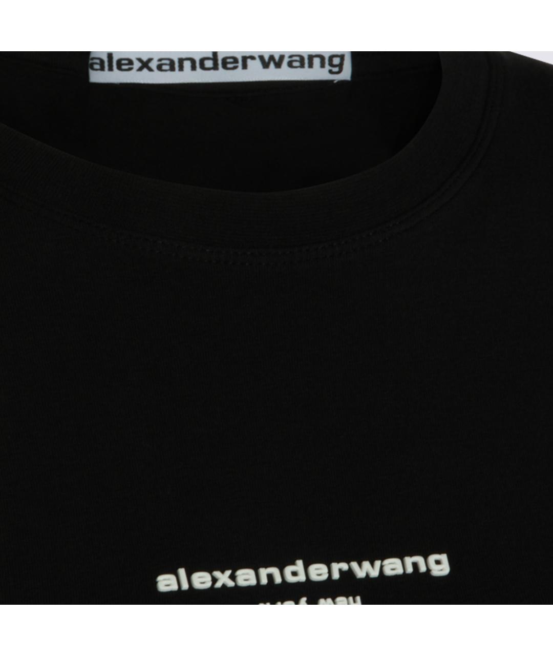 ALEXANDER WANG Черное хлопковое повседневное платье, фото 3