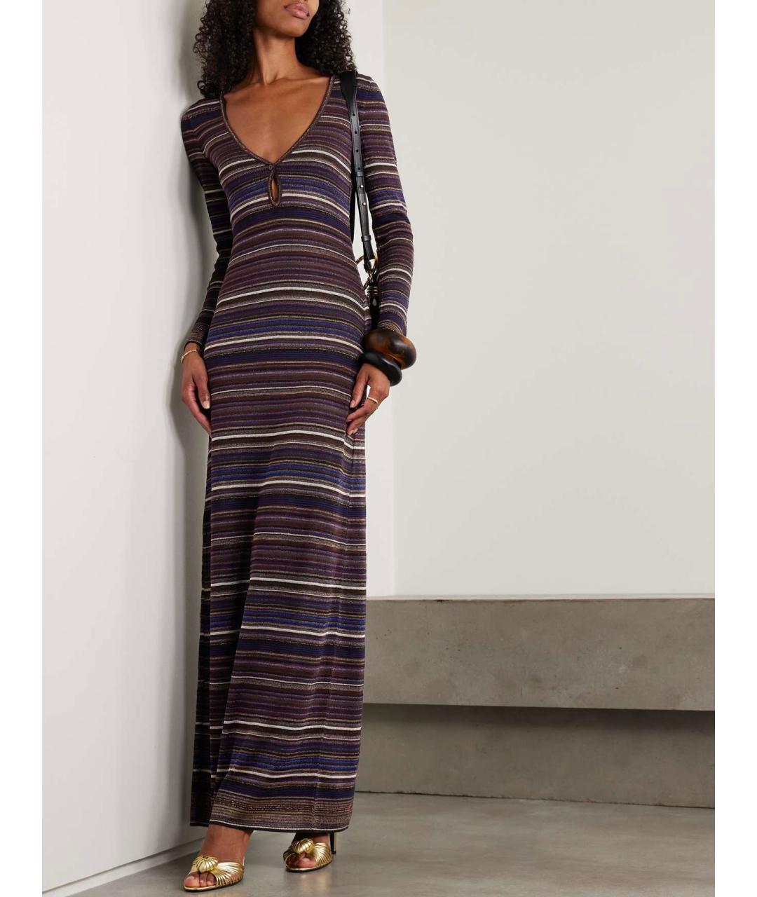 MISSONI Фиолетовое вискозное коктейльное платье, фото 2