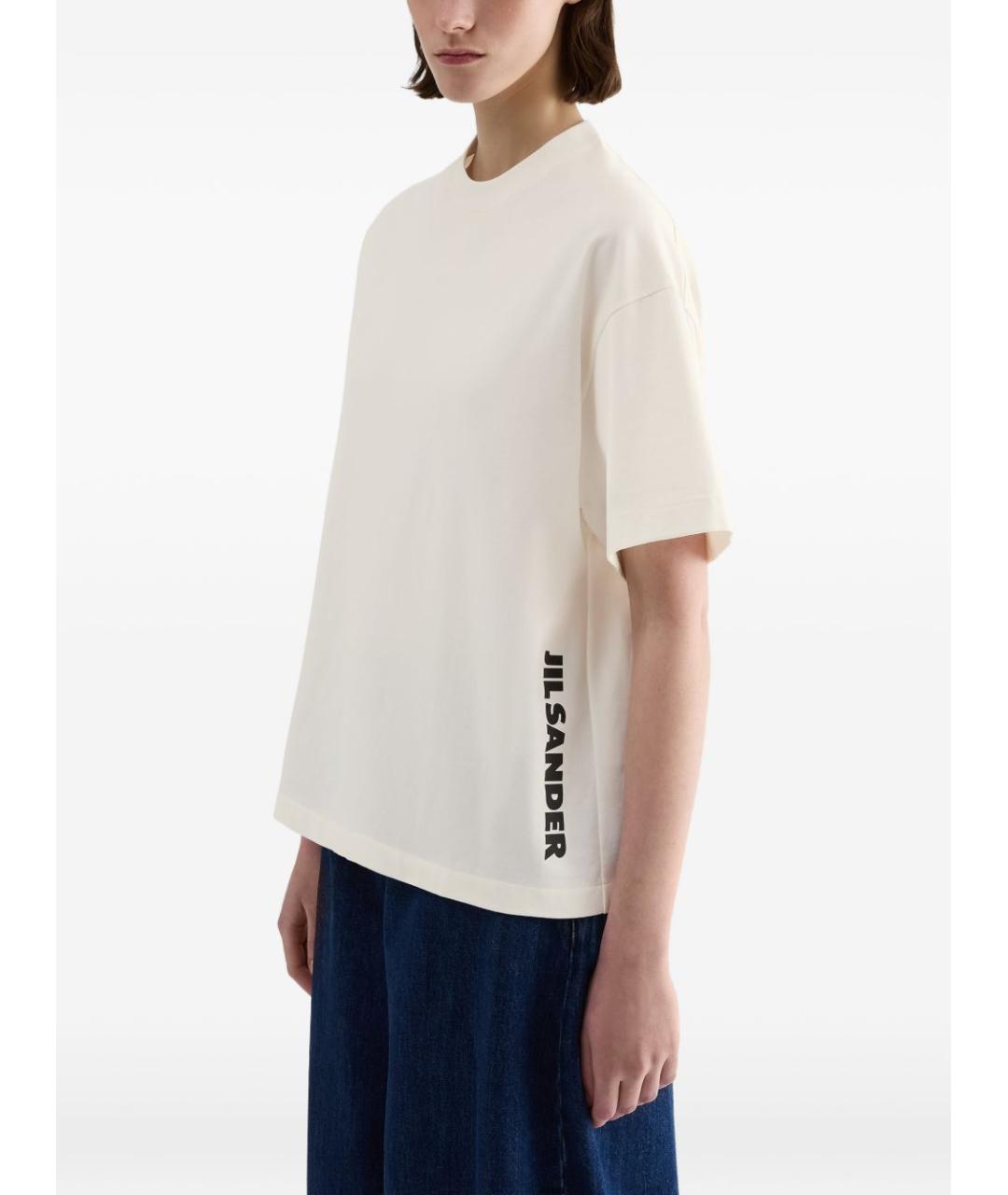 JIL SANDER Белая хлопковая футболка, фото 2