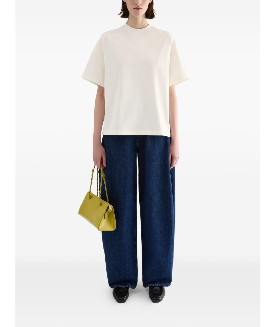 JIL SANDER Белая хлопковая футболка, фото 3
