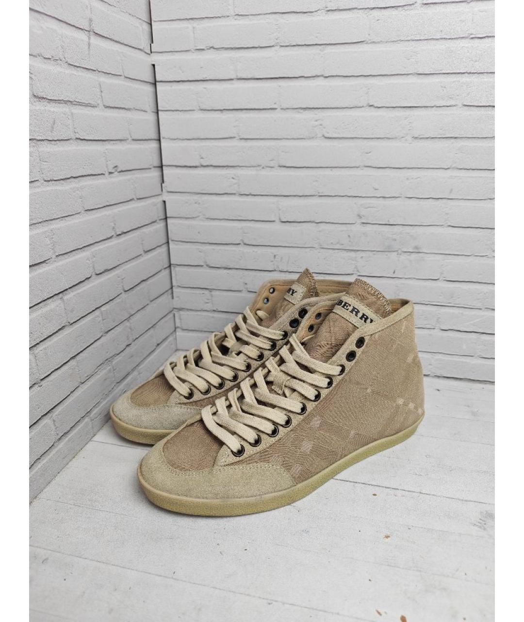 BURBERRY Бежевые замшевые кеды, фото 2