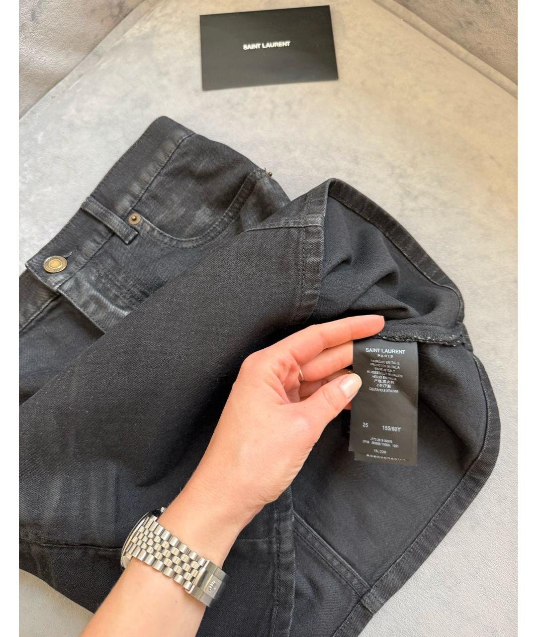 SAINT LAURENT Черная юбка мини, фото 6