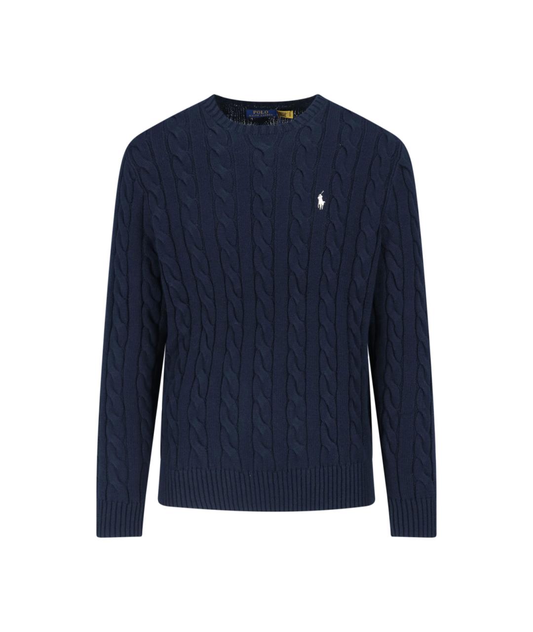 POLO RALPH LAUREN Темно-синий хлопковый джемпер / свитер, фото 1