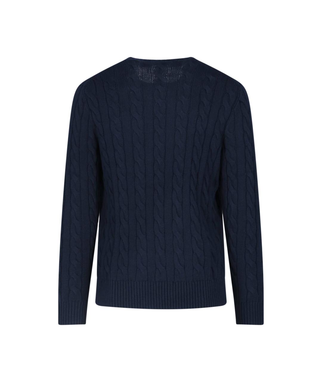 POLO RALPH LAUREN Темно-синий хлопковый джемпер / свитер, фото 2