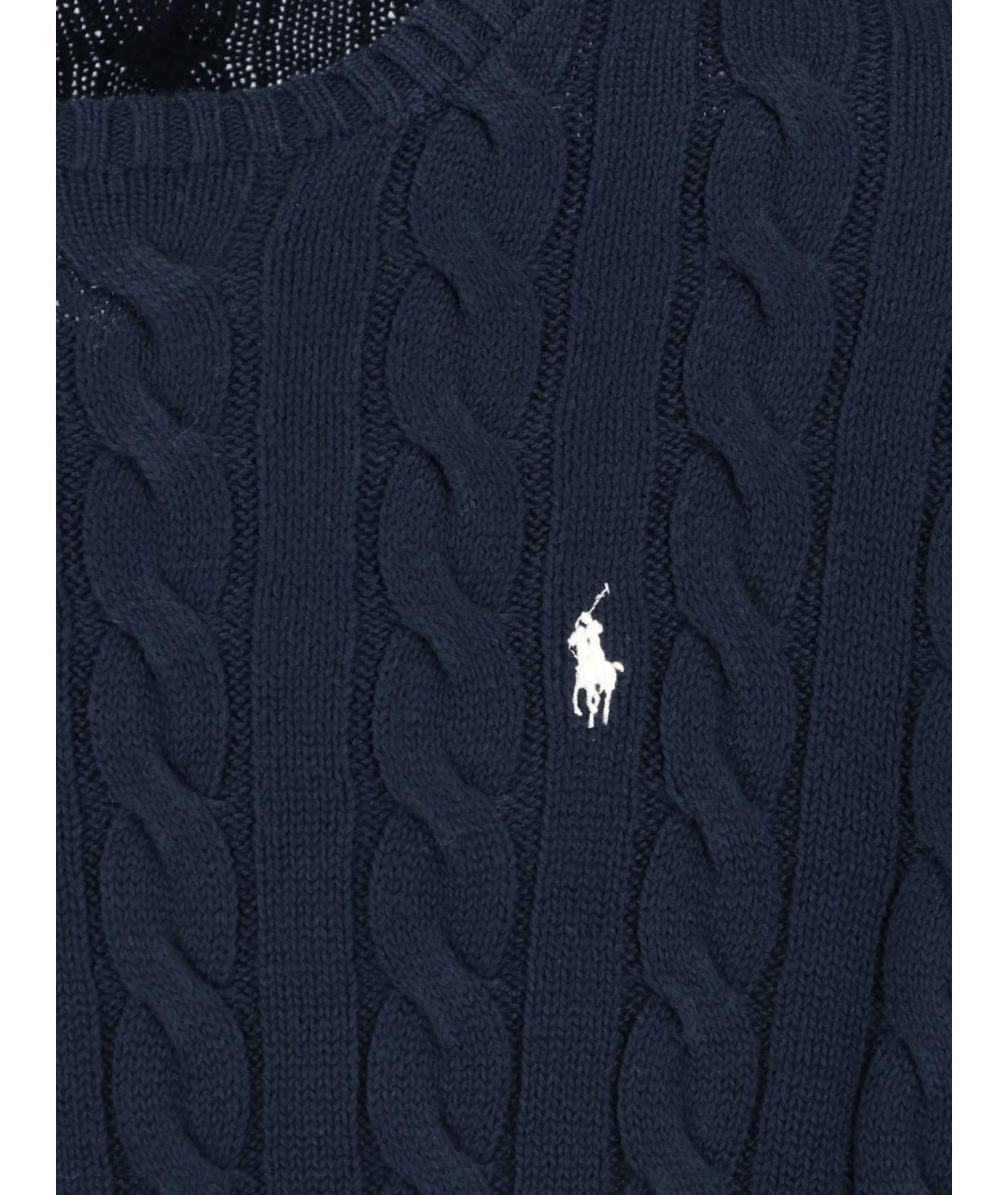 POLO RALPH LAUREN Темно-синий хлопковый джемпер / свитер, фото 3
