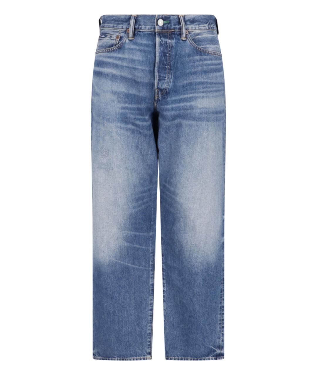 POLO RALPH LAUREN Синие хлопковые прямые джинсы, фото 1