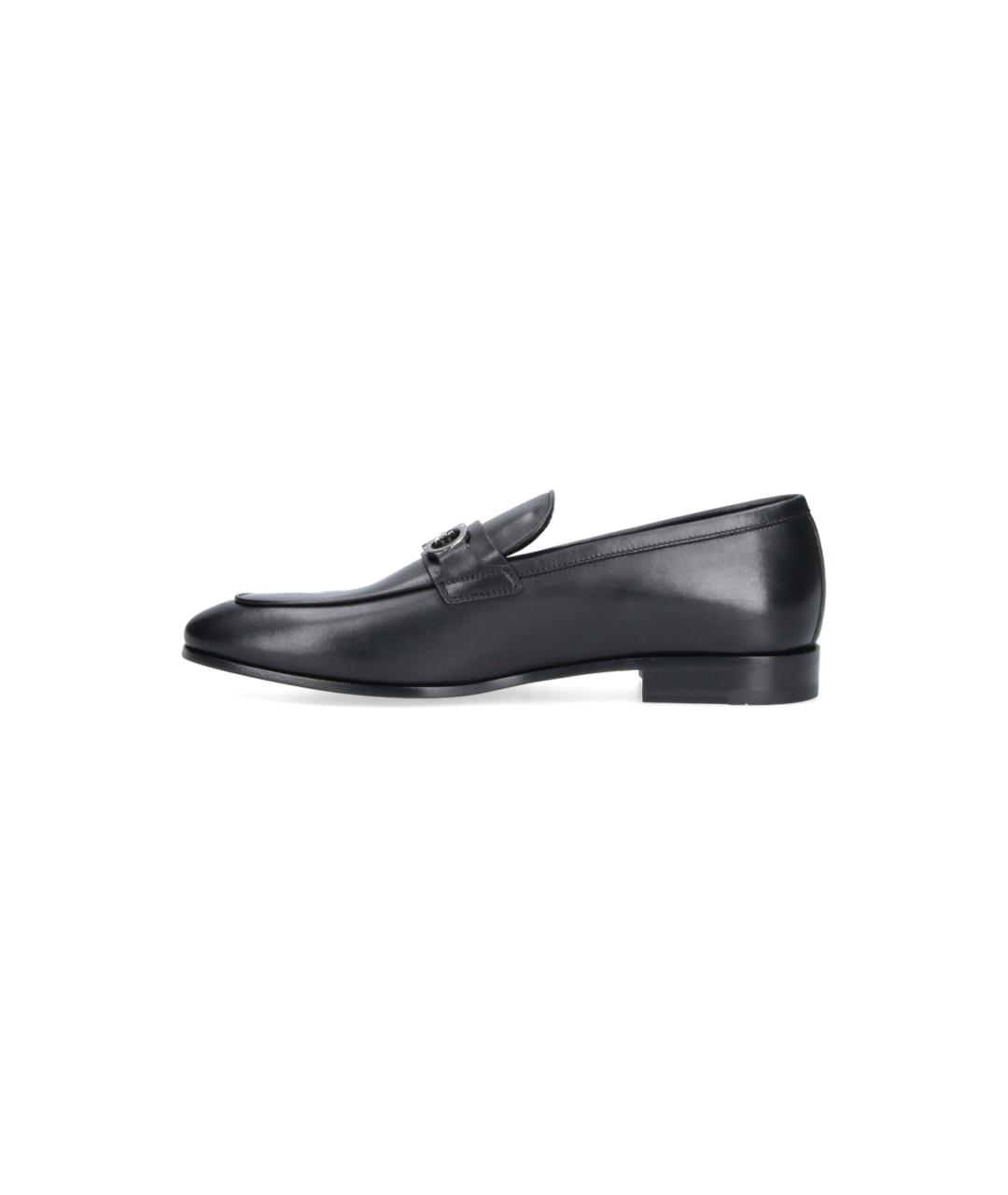 FERRAGAMO Черные кожаные лоферы, фото 3