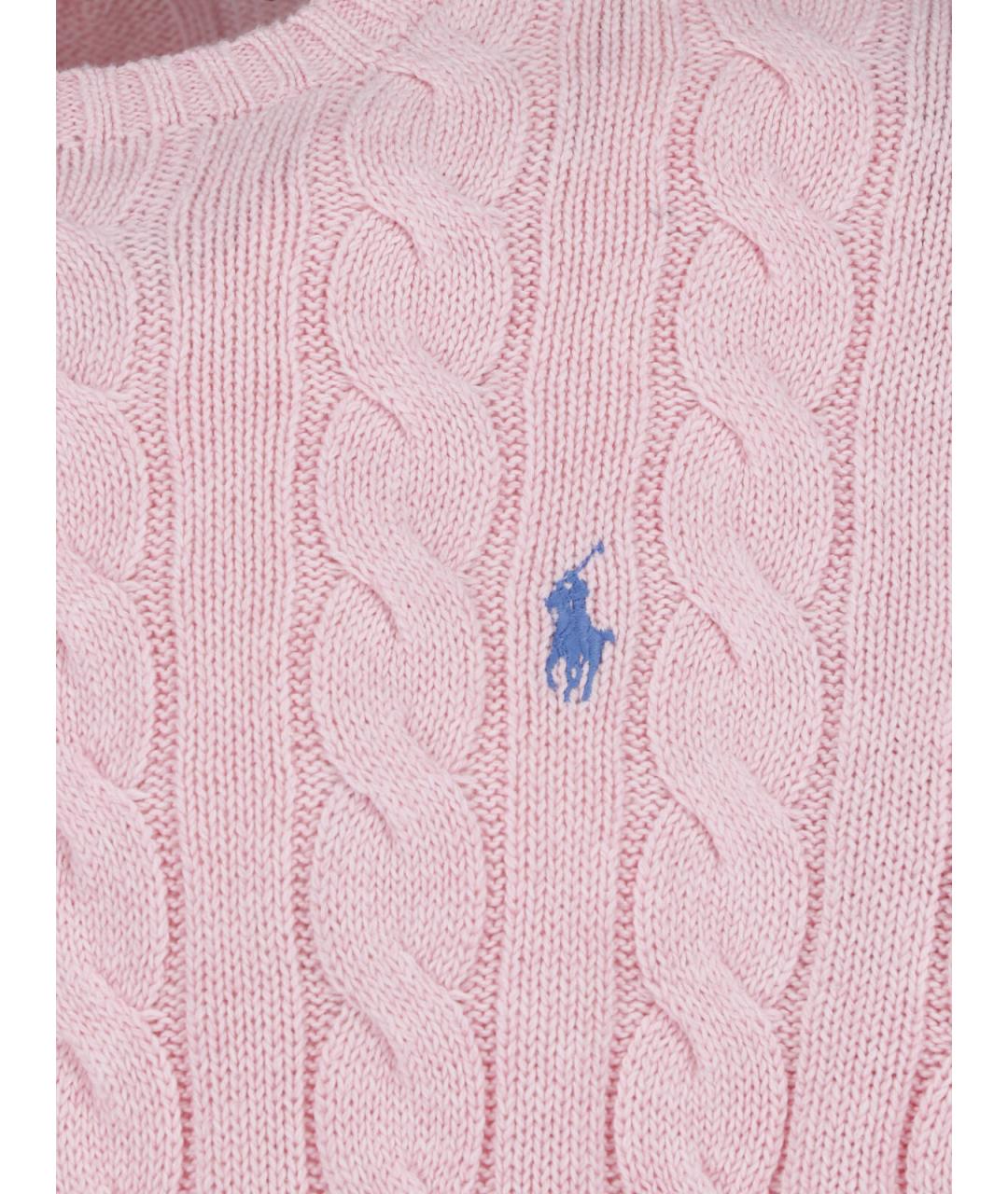 POLO RALPH LAUREN Розовый хлопковый джемпер / свитер, фото 3