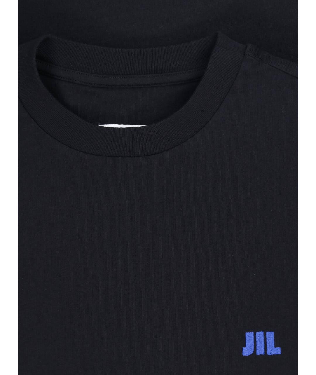 JIL SANDER Черная хлопковая футболка, фото 3